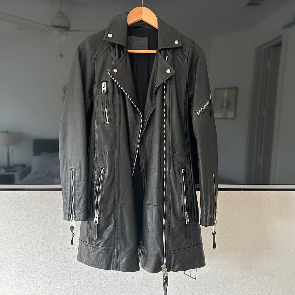 All Saints Asker Biker Leather Jacket